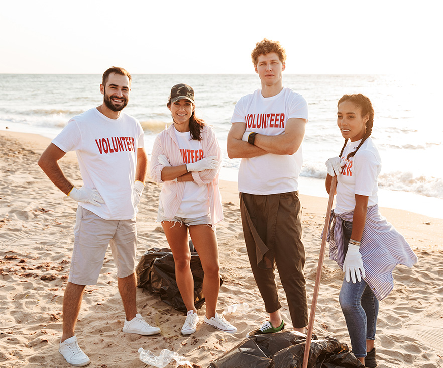 Community service donations with company firetruck